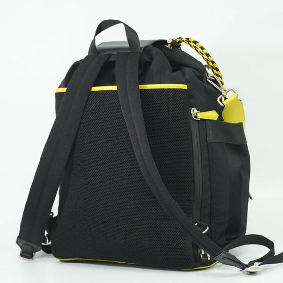 Fendi Strike Pecan 2-Way Backpack Shoulder Bag Nylon Leather Black main image 9
